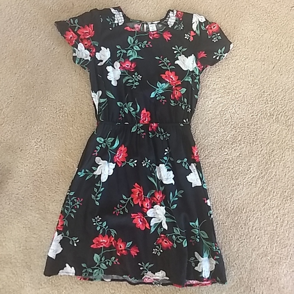 Floral black dress